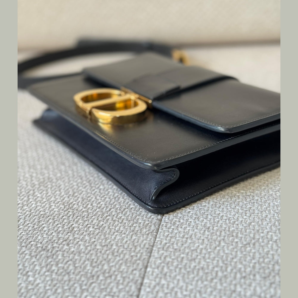 Christian Dior Black Dior Montaigne with Gold Hardware Shoulder Bag