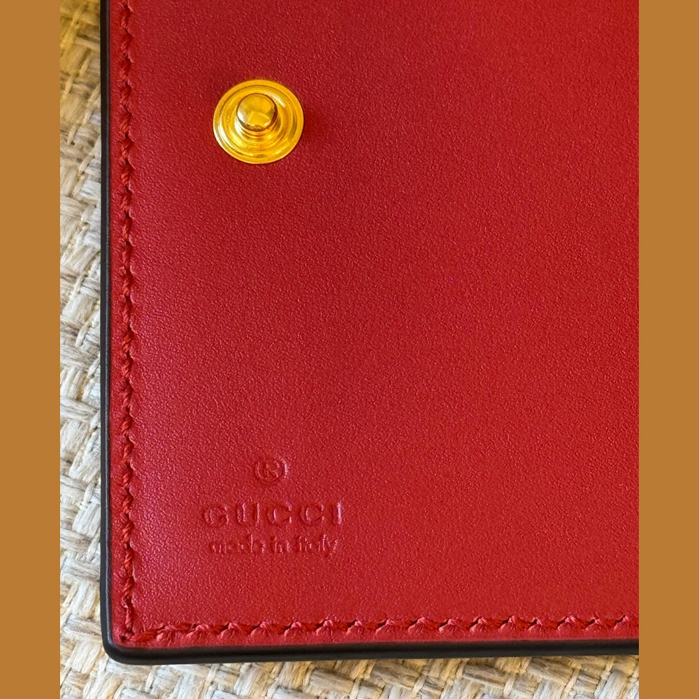 Gucci Calfskin Sylvie Wallet in Hibiscus Red