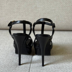 Saint Laurent Black Tribute Sandals - Size 37