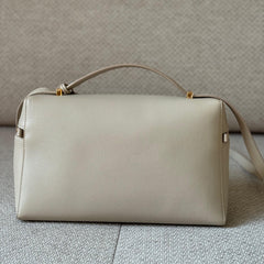 Loro Piana Extra Bag L27 in Light Travertine Calfskin with Sun Gold Hardware