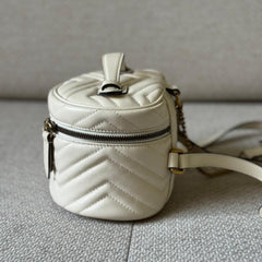 Gucci White GG Marmont Mini Vanity Style Backpack