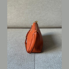 Prada Orange Vitello Daino Pochette with Strap