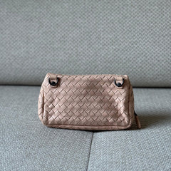 Bottega Veneta Peach Intrecciato Leather Mini Crossbody Bag