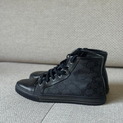 Gucci Black GG Canvas High Top Sneakers - Size 39