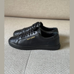 Saint Laurent Black Leather Andy Sneakers - Size 37.5