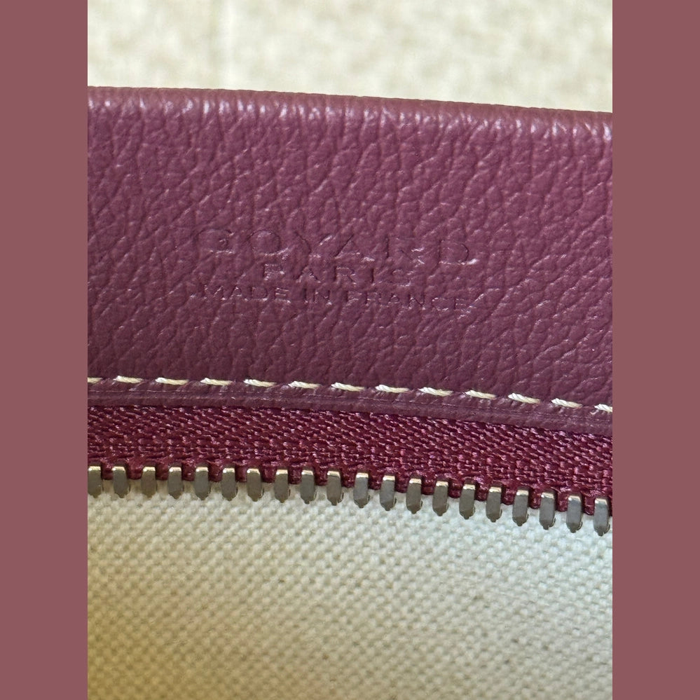 Goyard Burgundy Coated Canvas Conti GM Pouch