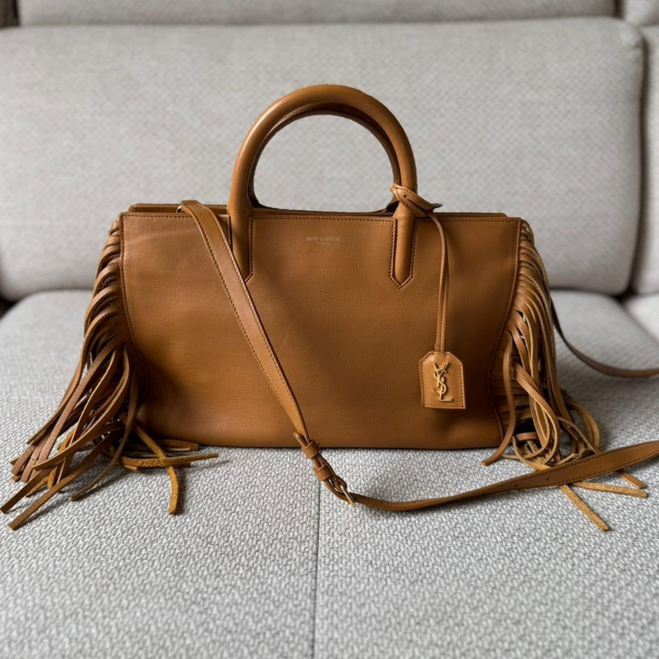 Saint Laurent Rive Gauche Fringe Leather Satchel
