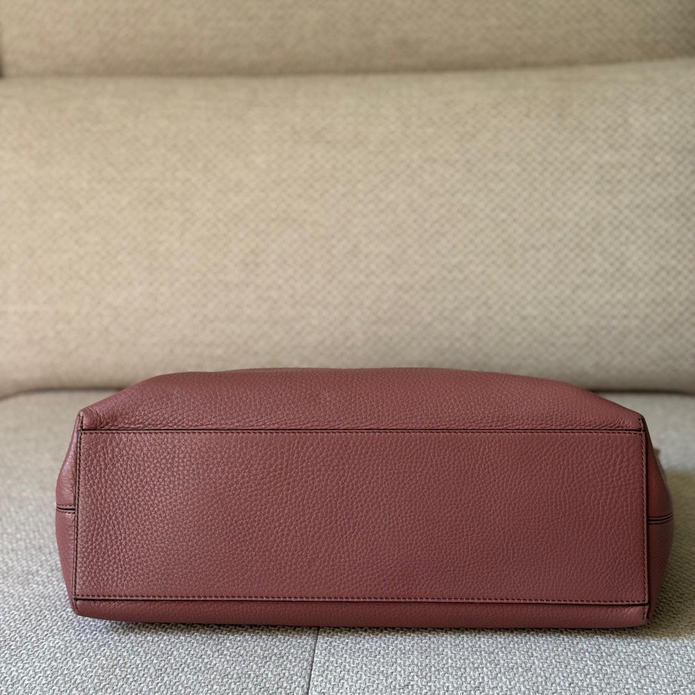 Valentino Rockstud Tote in Rosewood Leather