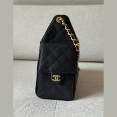 Chanel 25 Caviar Small Black Small Handbag with Gold Hardware