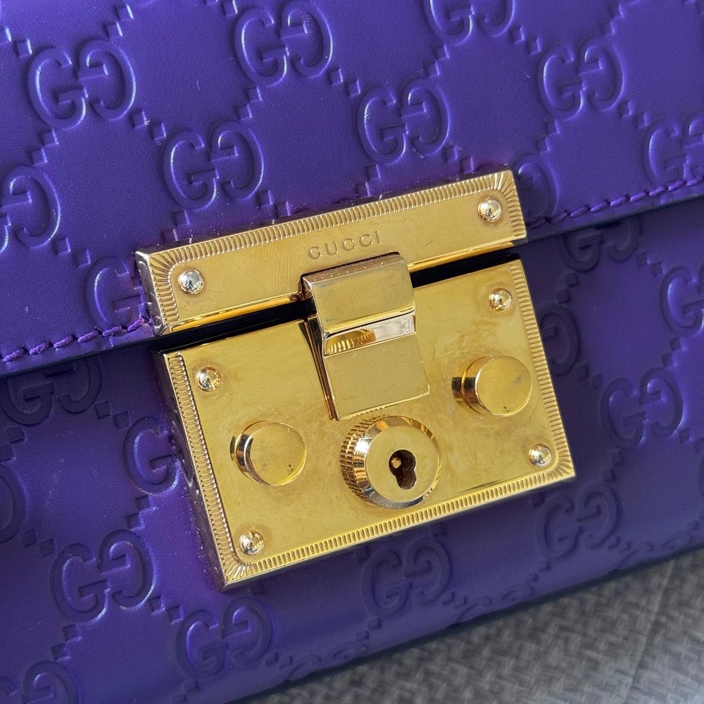 Gucci Purple GG Padlock Shoulder Bag