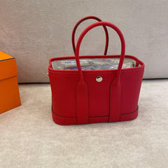 Hermès Rouge Radieux Leather Neo Garden Party