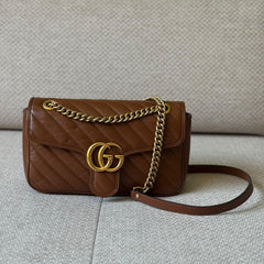 Gucci Brown GG Marmont Shoulder Bag