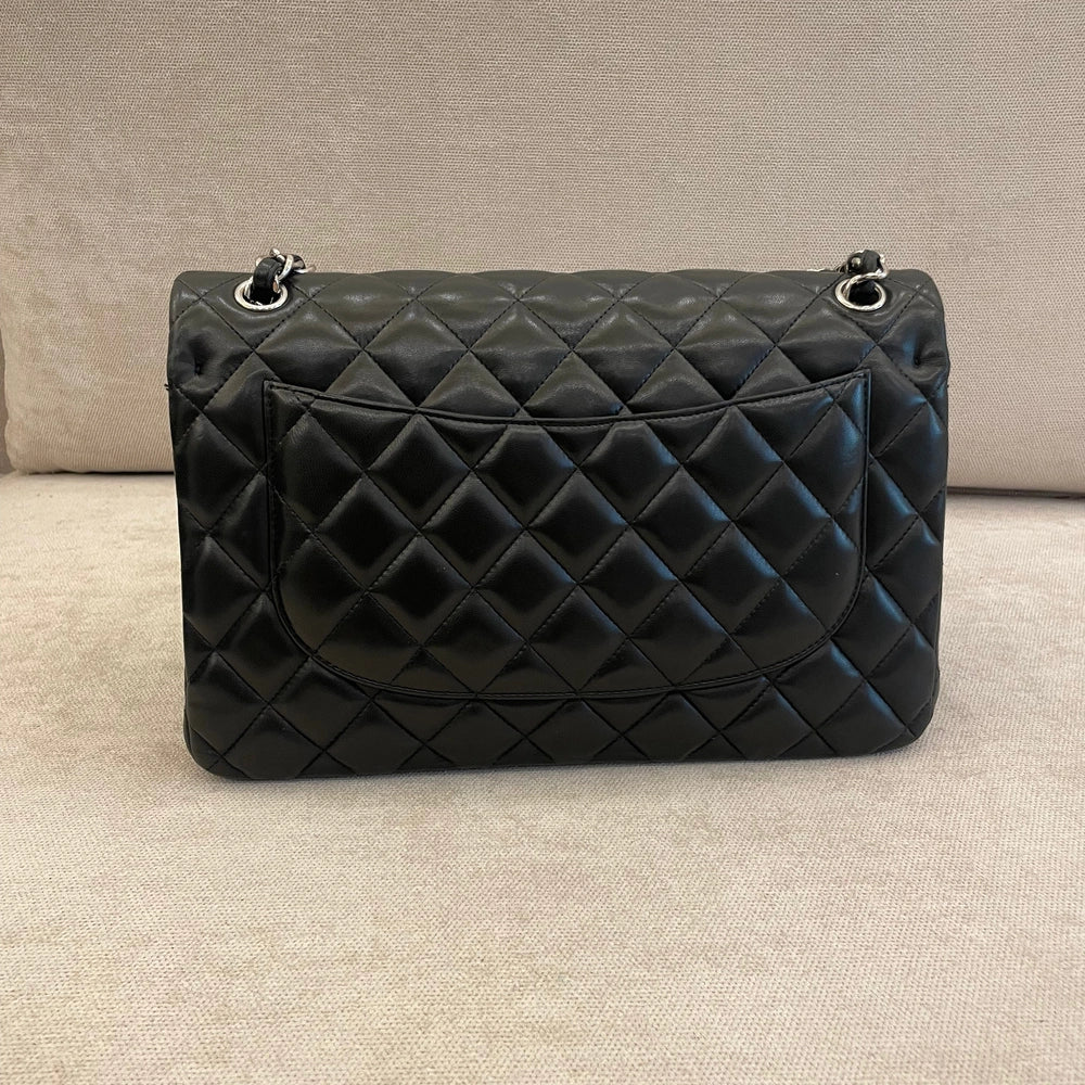Chanel Lambskin Quilted Leather Double Flap Jumbo Shoulder Bag