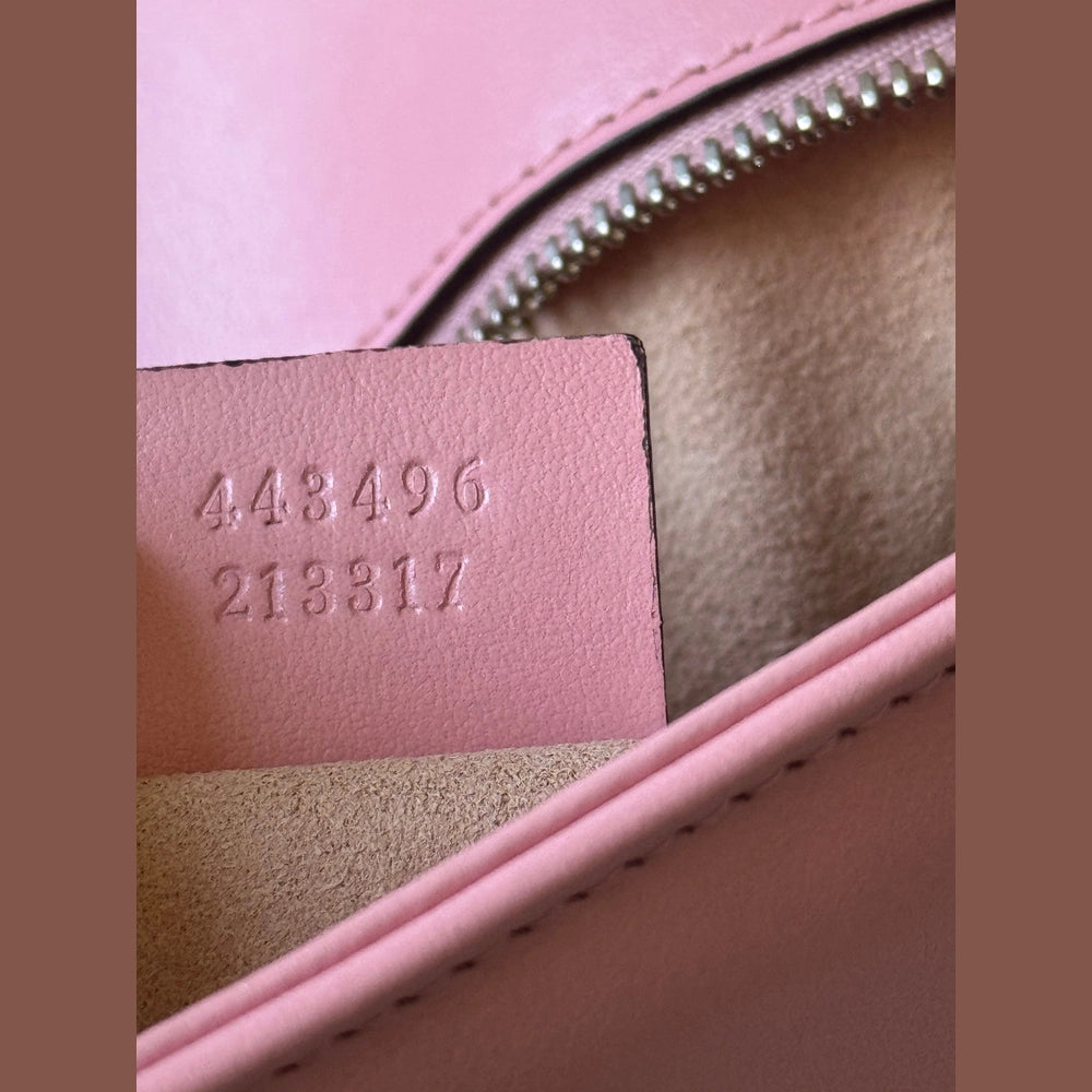 Gucci GG Marmont Medium Pink Leather with Silver Hardware