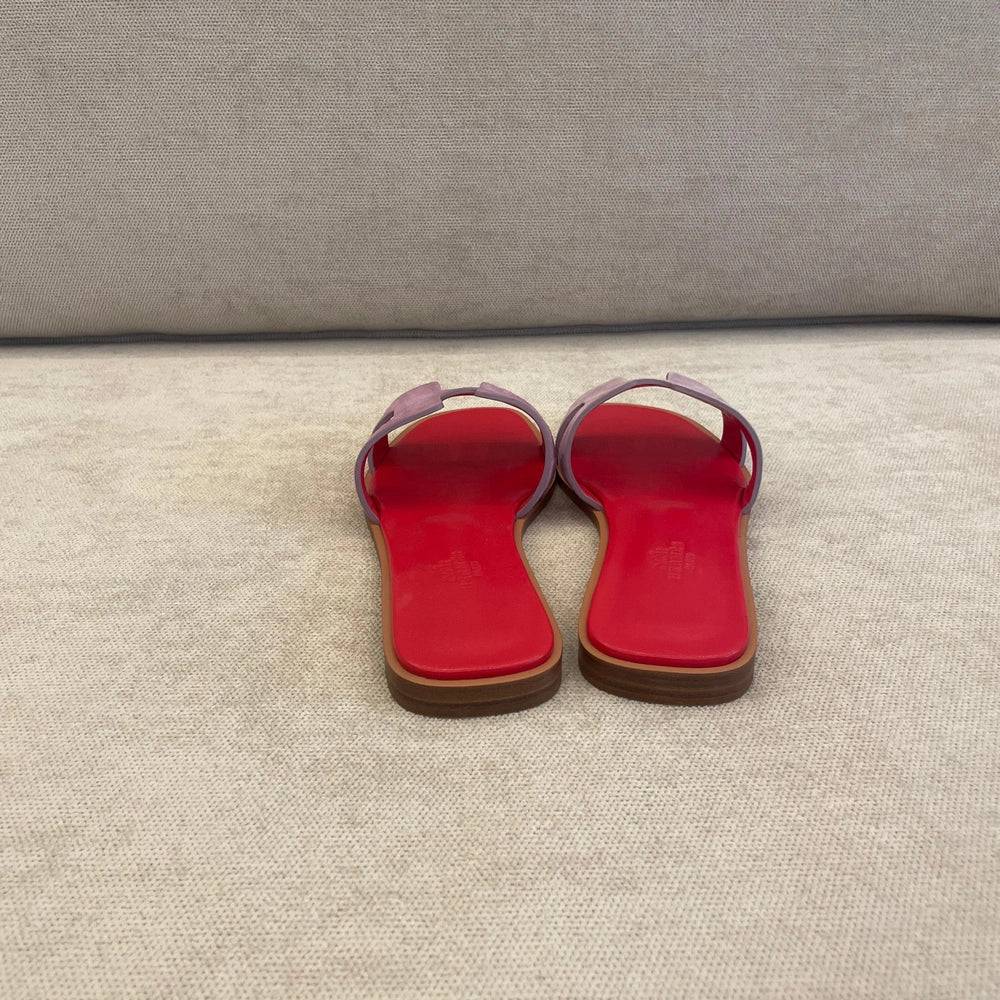Hermès Purple Suede Oran Sandals - Size 37