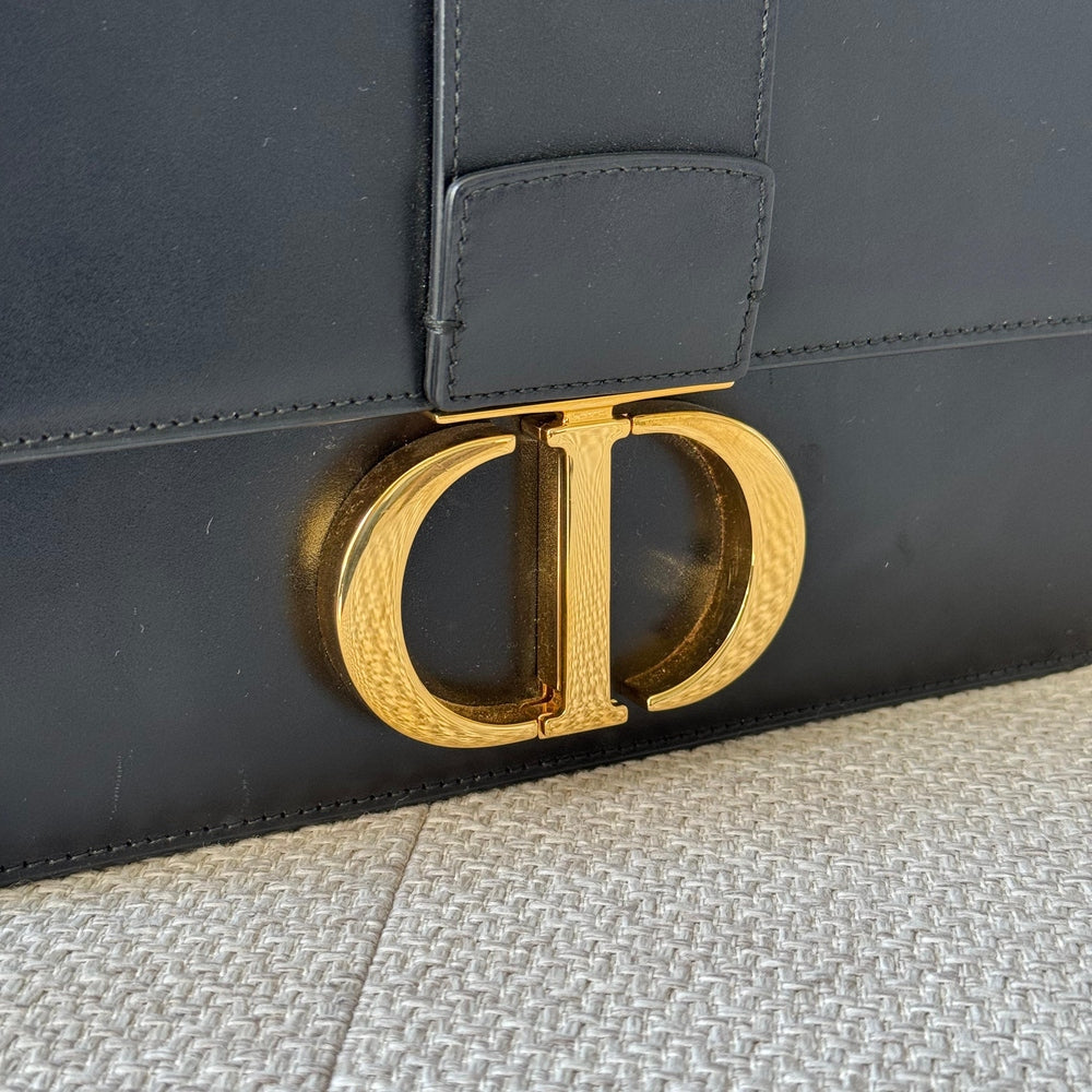 Christian Dior Black Dior Montaigne with Gold Hardware Shoulder Bag