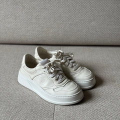 Gucci White GG Embossed Leather Sneakers - Size 37.5