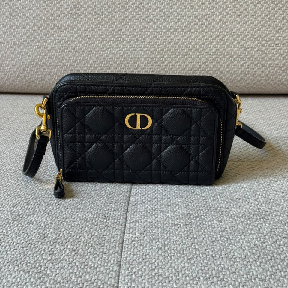 Christian Dior Caro Double Pouch with Strap