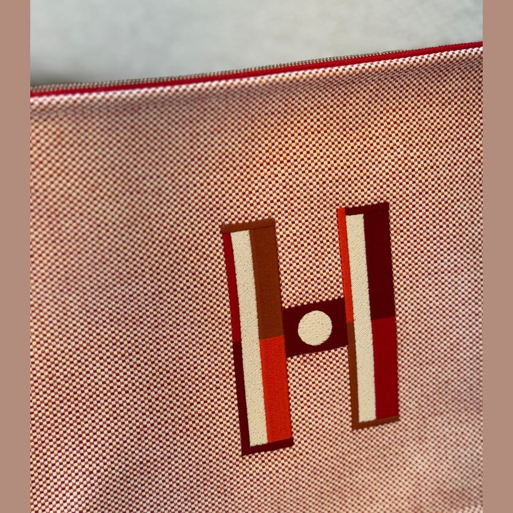 Hermès Large Faubourg Corner Case Orange/Framboise