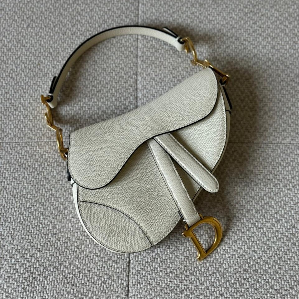 Christian Dior Mini Saddle in Grained Calfskin Shoulder Bag