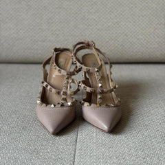 Valentino Garavani Pink Powder Rockstud Pumps - Size 39½
