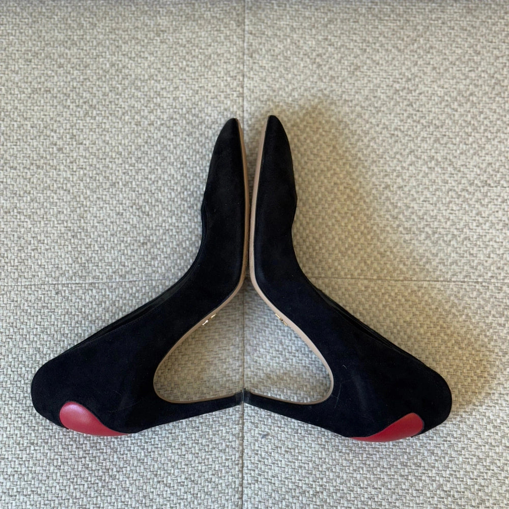 Christian Dior Black Suede Pointed Toe Pumps - Size 39½