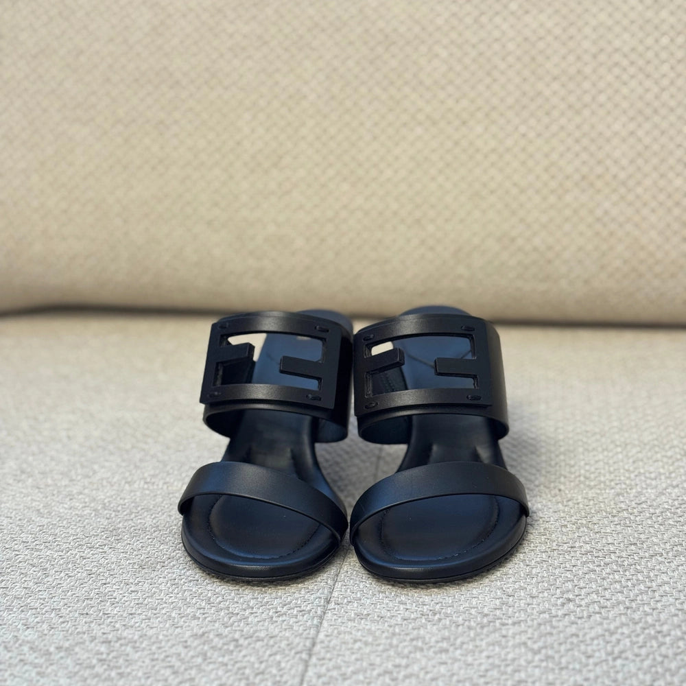 Fendi Black Baguette Mules - Size 37.5