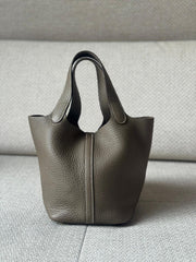 Hermès Etoupe Picotin Lock 18 with Gold Hardware