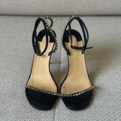 Christian Louboutin So Me 100 Studded Black Leather Sandals – Size 37.5