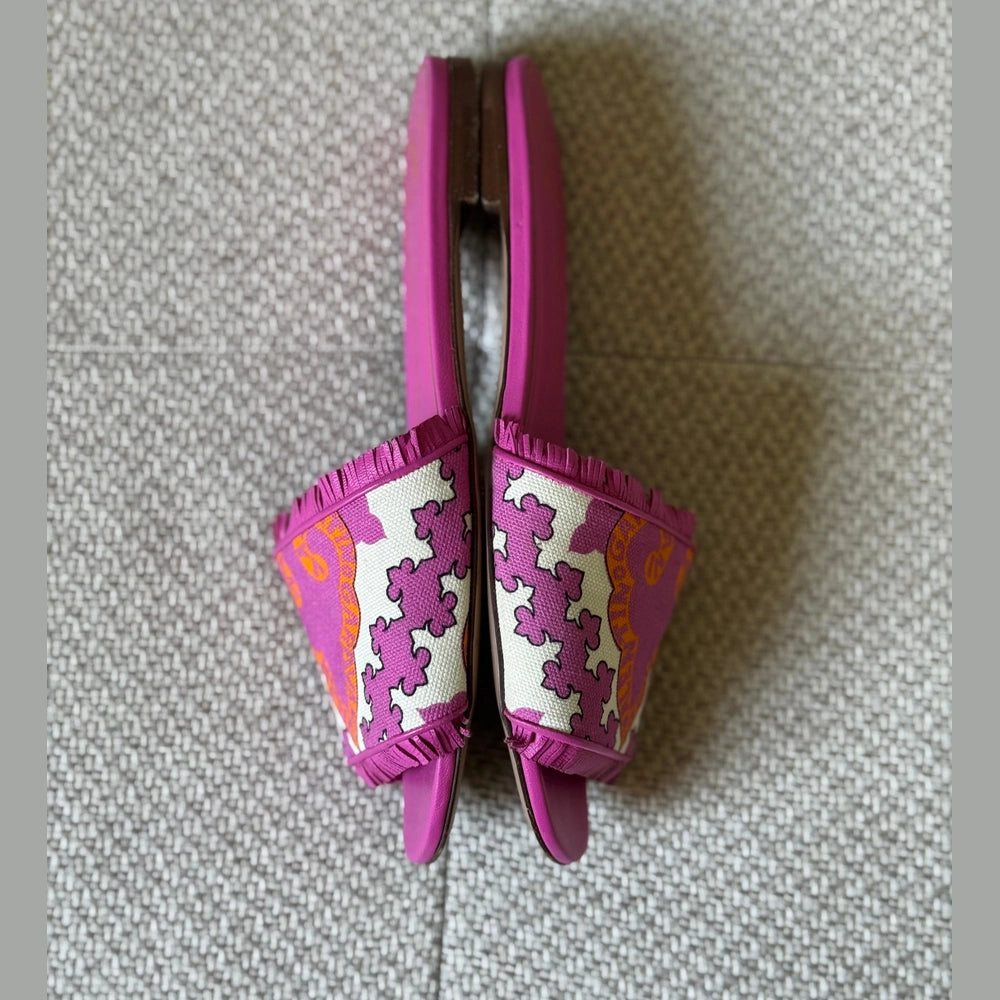 Valentino Pink Fringe Limited Edition Flat Sandals - Size 37
