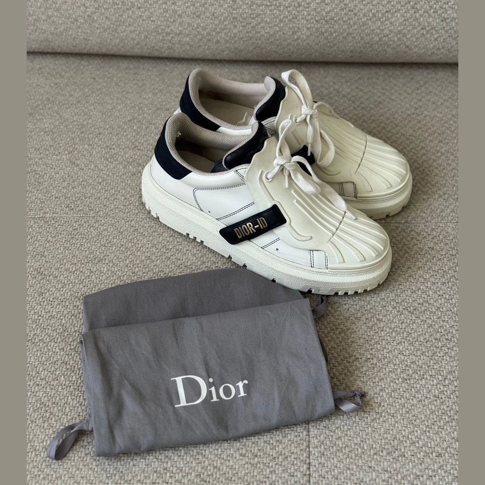 Christian Dior White & Navy Dior-ID Sneakers – Size 38.5