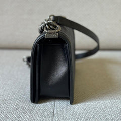 Chanel Black Caviar Medium Boy Shoulder Bag