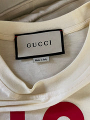 Gucci White Embellished Lamb Logo Graphic T-Shirt - Size XXS