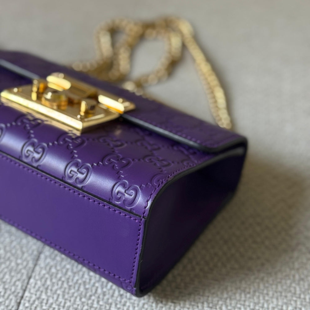 Gucci Purple GG Padlock Shoulder Bag