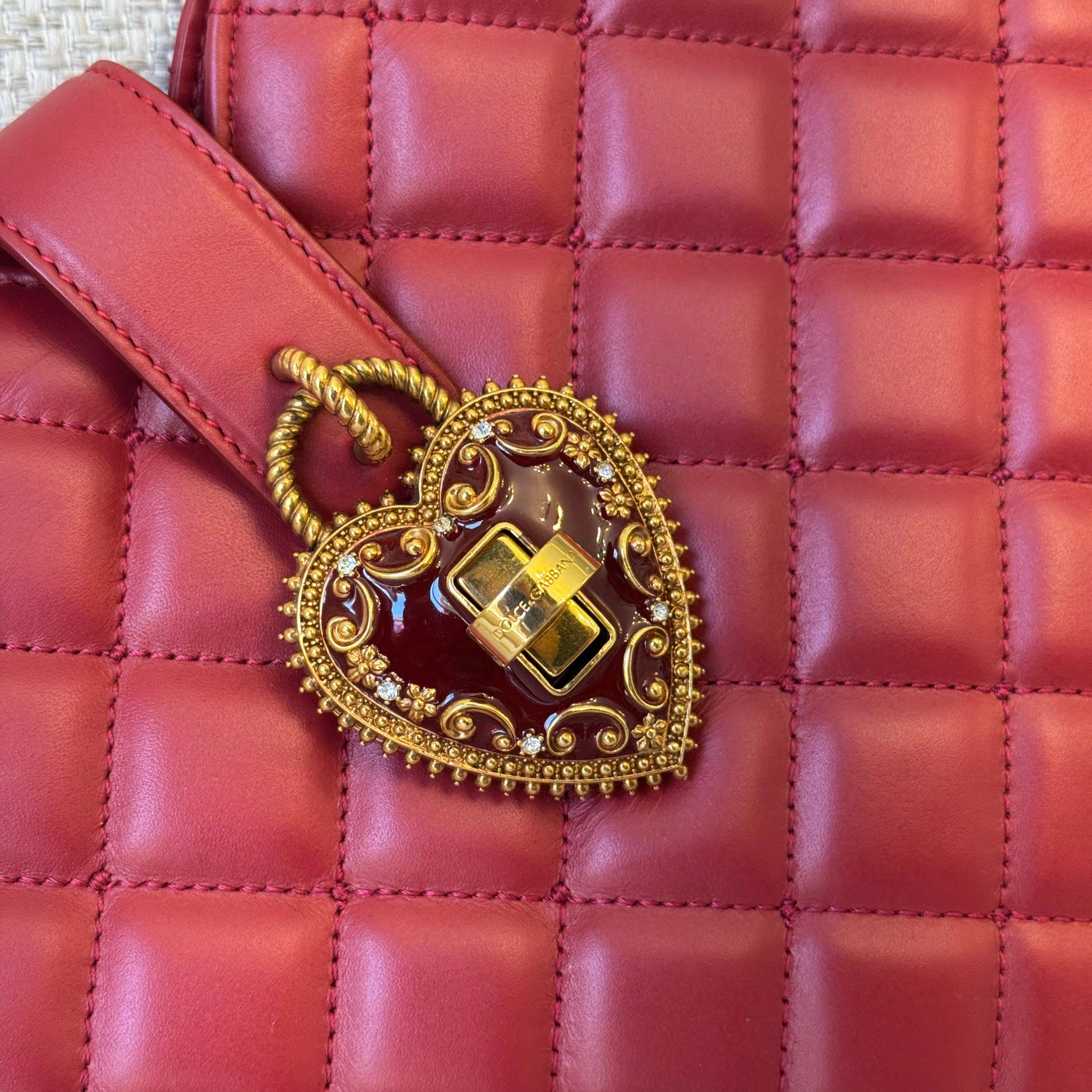 Dolce & Gabbana Red My Heart Chain Shoulder Bag