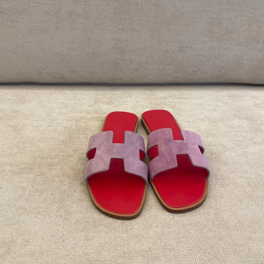 Hermès Purple Suede Oran Sandals - Size 37