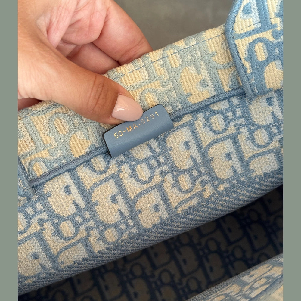 Christian Dior Baby Blue Medium Oblique Book Tote with Entrupy Certificate