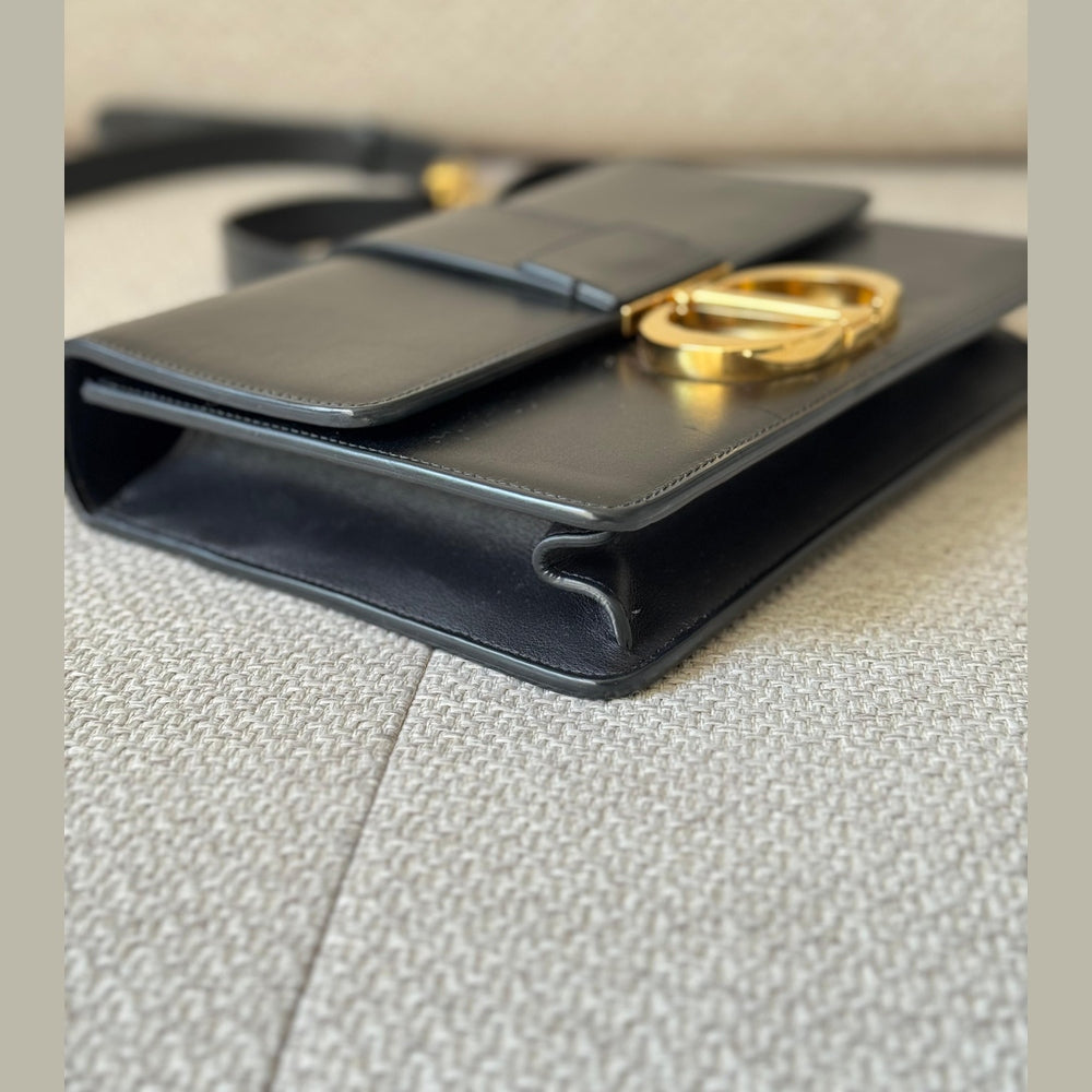 Christian Dior Black Dior Montaigne with Gold Hardware Shoulder Bag