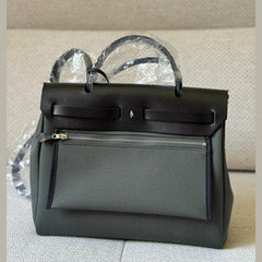Hermès Vert Mangrove/Noir Herbag 31 with PHW - Stamp G