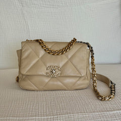 Chanel Beige Small Chanel 19 Shoulder Bag