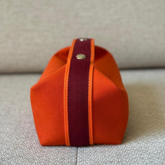Hermès Orange Canvas Bride a Brac Case PM