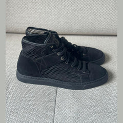 Chanel Black Mesh & Suede High Top Sneakers - Size 40