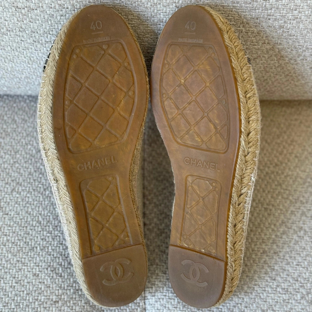 Chanel Two Tone Canvas Espadrilles - Size 40