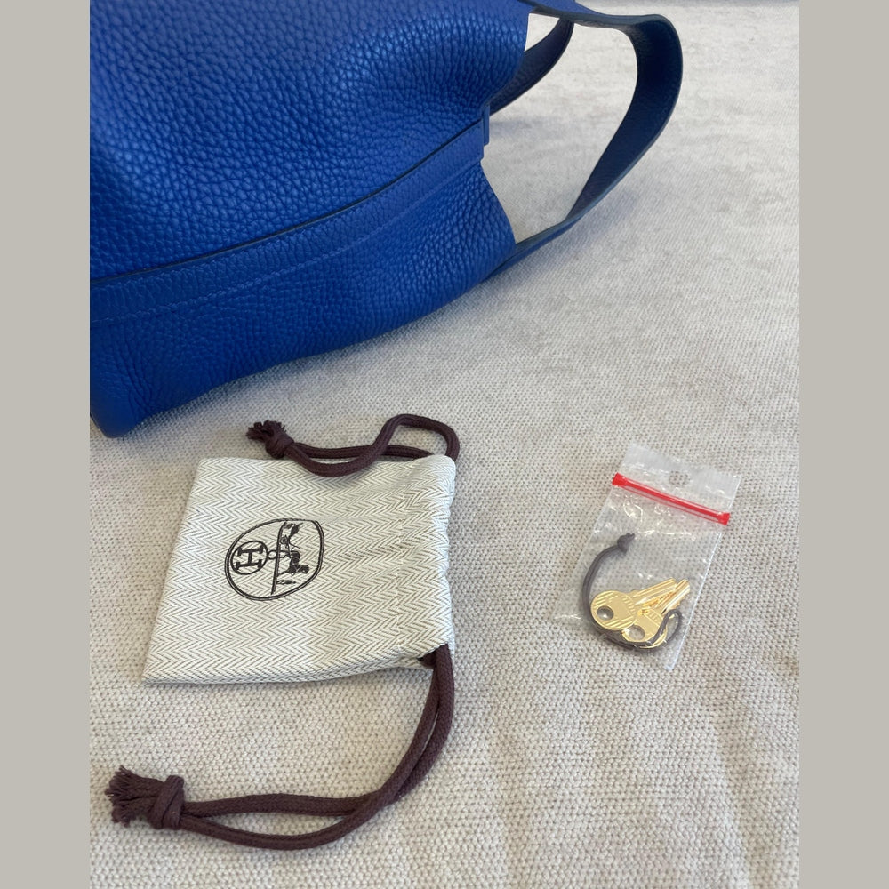 Hermès Picotin 18 Bleu Royal GHW with Box and Receipt
