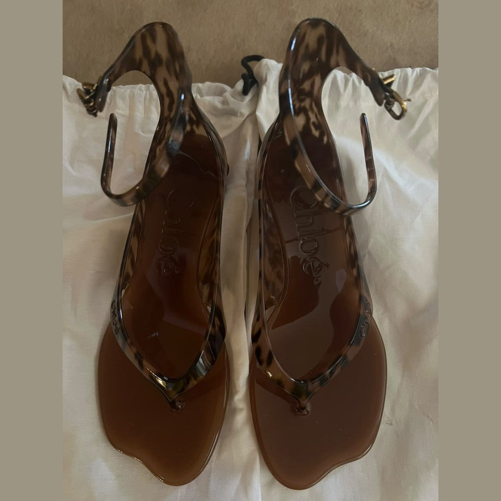 Chloé Brown Jelly Sandals - Size 38