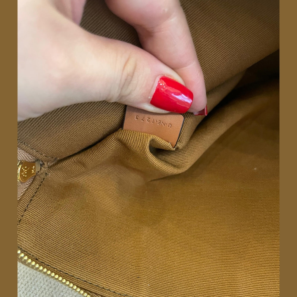 Céline Brown Monogram Triomphe Clutch with Wristlet Strap